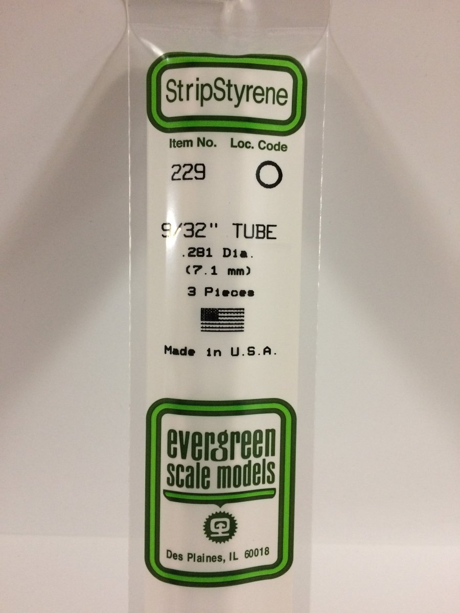 Evergreen 229 .281" (7.1mm) OD Opaque White Polystyrene Tubing (3 pcs) - Oakville Model Trains Depot