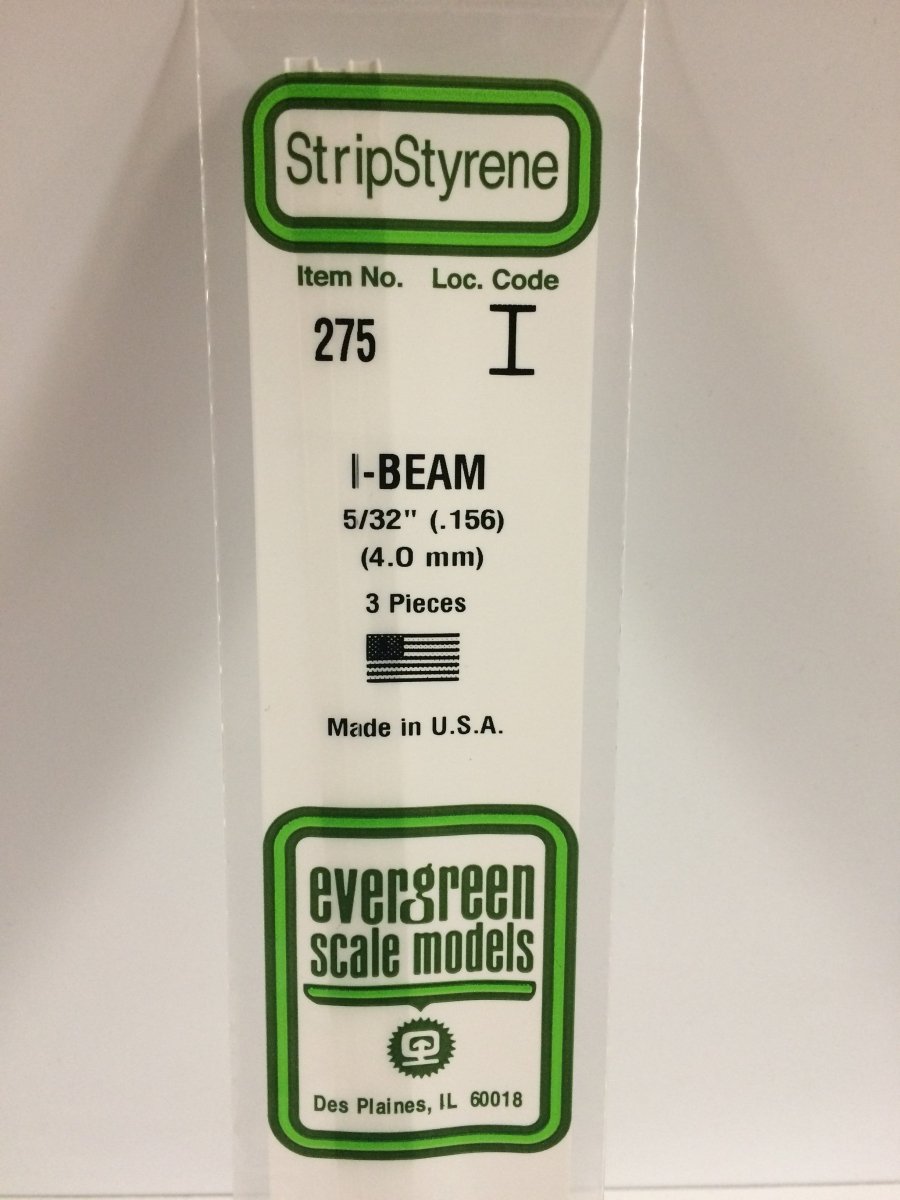 Evergreen 275 156" (4.0mm) Opaque White Polystyrene I - Beam (3 pcs) - Oakville Model Trains Depot
