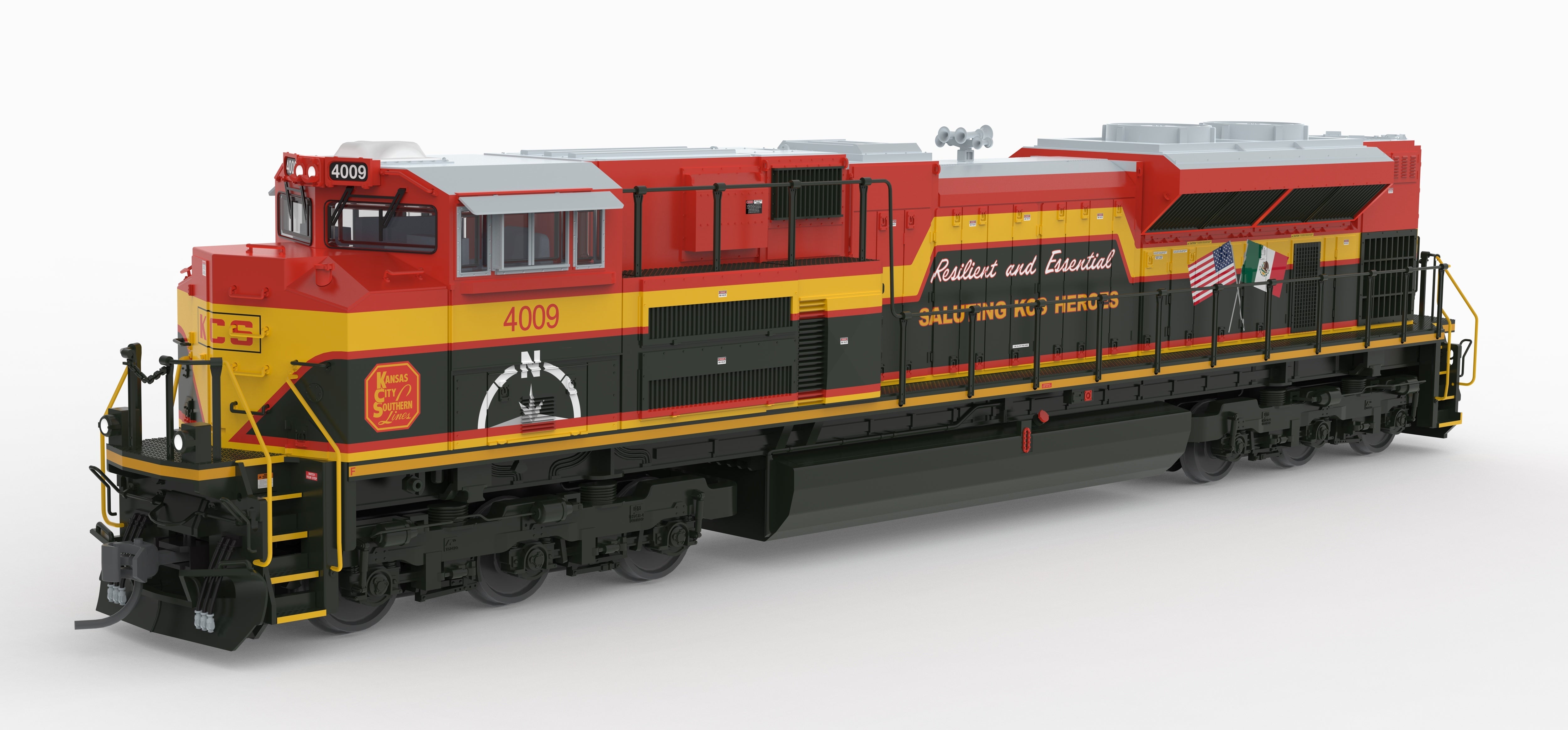 Broadway Limited Imports 10434 HO EMD SD70ACe Kansas City Southern 4009 Heroes - main view