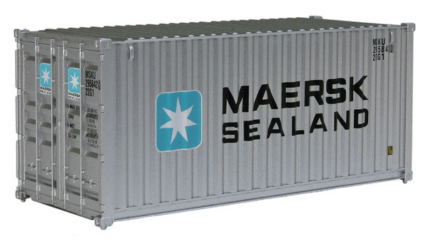 Walthers SceneMaster 8051 HO Scale 20' Corrugated Container - Assembled - Maersk-Sealand (silver, blue, white)