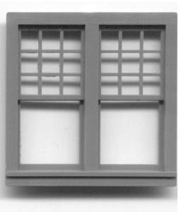 Grandt Line 3728 O Scale 51.6" x 51" Double RGS Style Window - Double Hung, 1/9 Light - pkg(4)