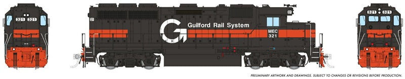 Rapido HO EMD GP40 Guilford MEC #321 DCC Sound