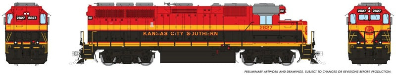 Rapido HO EMD GP40 Kansas City Southern #2827 Southern Belle