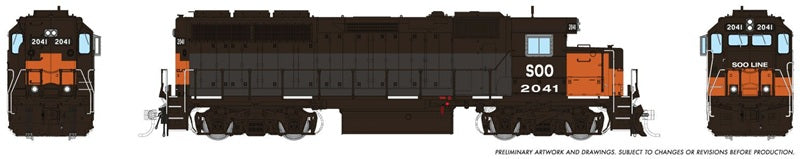 Rapido HO EMD GP40 SOO Line #2041 Bandit DCC Sound