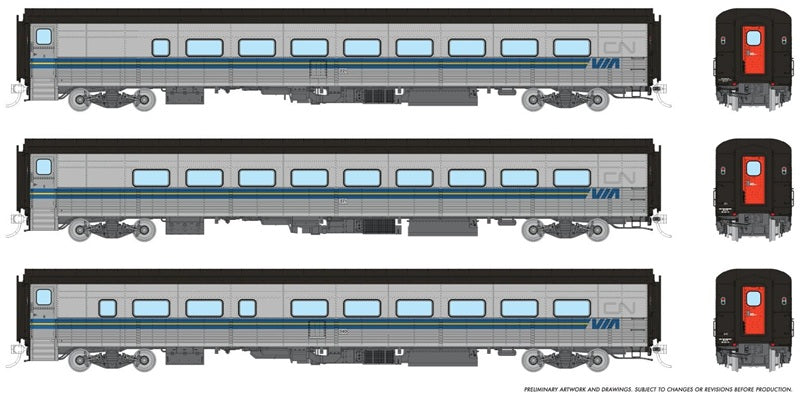 Rapido HO Tempo 3-Car Set — VIA Rail Set #2