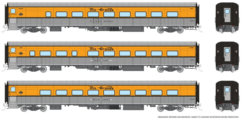 Rapido HO Tempo 3-Car Set — Rio Grande Ski Train Set #1