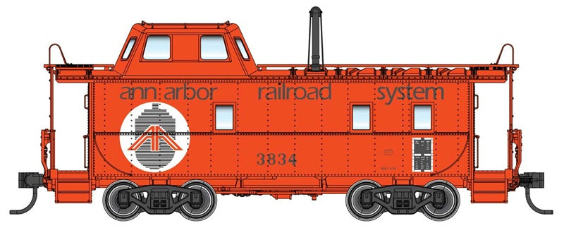 Walthers Proto 103616 HO Scale Wabash Streamlined Caboose, Ann Arbor #3835 Ferry in the Fog
