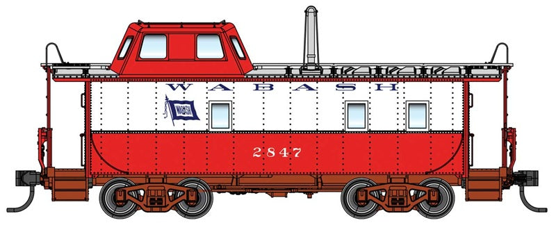 Walthers Proto 103624 HO Scale Wabash Streamlined Caboose, Wabash #2847