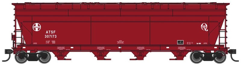 Walthers Mainline 49223 HO Scale ACF 5250 4-Bay Centerflow Covered Hopper, Santa Fe #307173