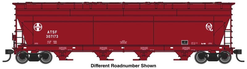 Walthers Mainline 49224 HO Scale ACF 5250 4-Bay Centerflow Covered Hopper, Santa Fe #307177