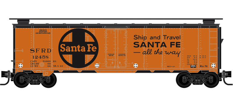 Micro-Trains 983 100 246 N scale Atchison, Topeka & Santa Fe 4-Pack 40' Steel Ice Reefer