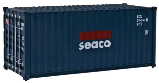 Walthers SceneMaster 8054 HO Scale 20' Corrugated Container - Assembled - Seaco (blue, white, red)
