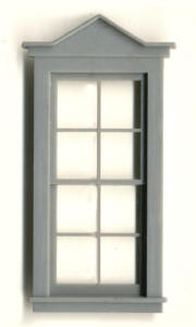 Grandt Line 3933 G Scale 28" x 26" Double Hung Peaked Window - 8 Pane - pkg(2)