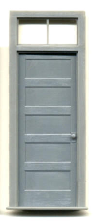 Grandt Line 3938 G Scale 1-5/8" x 4-1/4" Door - 5 Panel with 2-Pane Transom - pkg(1)