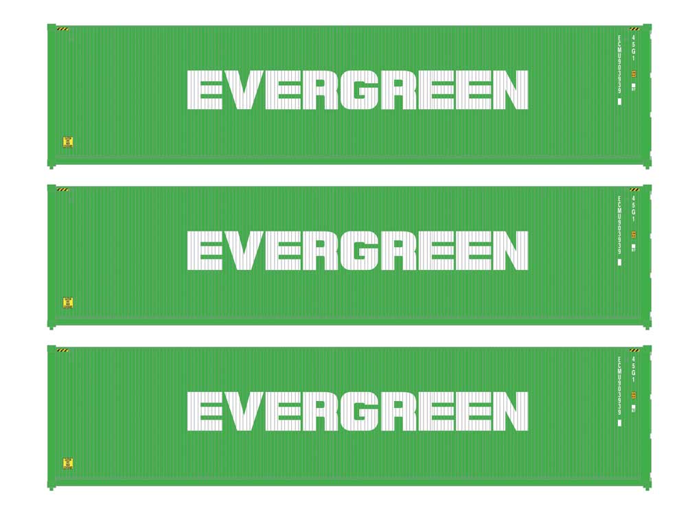 Walthers SceneMaster 18250 HO Scale 40' Fully Corrugated Container 3-Pack Evergreen