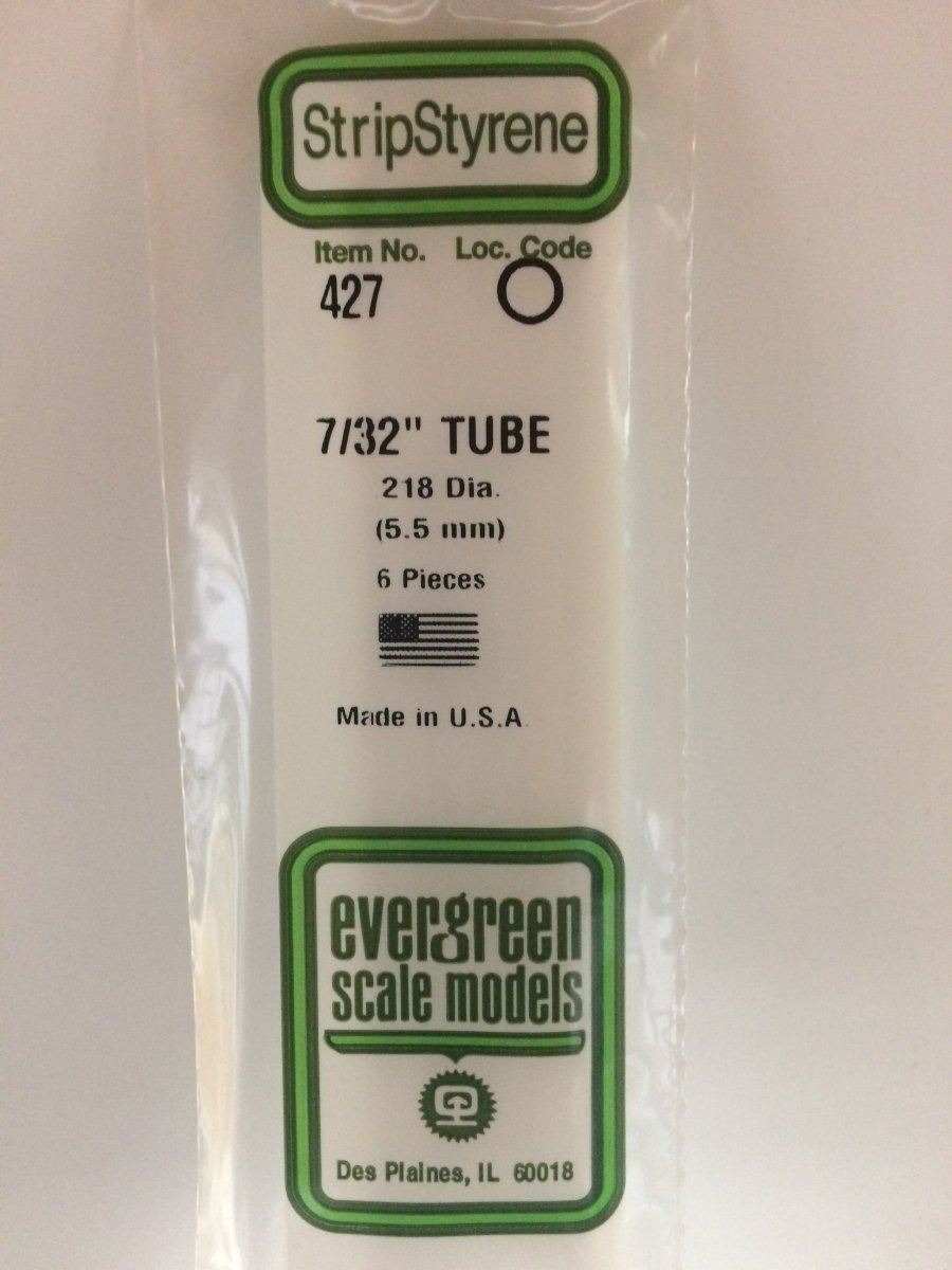 Evergreen 427 .219" (5.5mm) OD X 24" (60cm) Opaque White Polystrene Tubing - Oakville Model Trains Depot