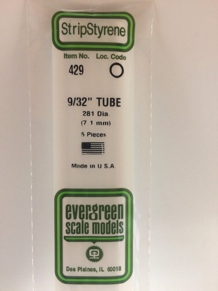 Evergreen 429 .281" (7.1mm) OD X 24" (60cm) Opaque White Polystyrene Tubing - Oakville Model Trains Depot