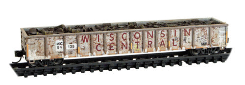 Micro-Trains 170 144 020 N scale Weathered Wisconsin Central 52'6" Greenville 2494 Mill Gondola