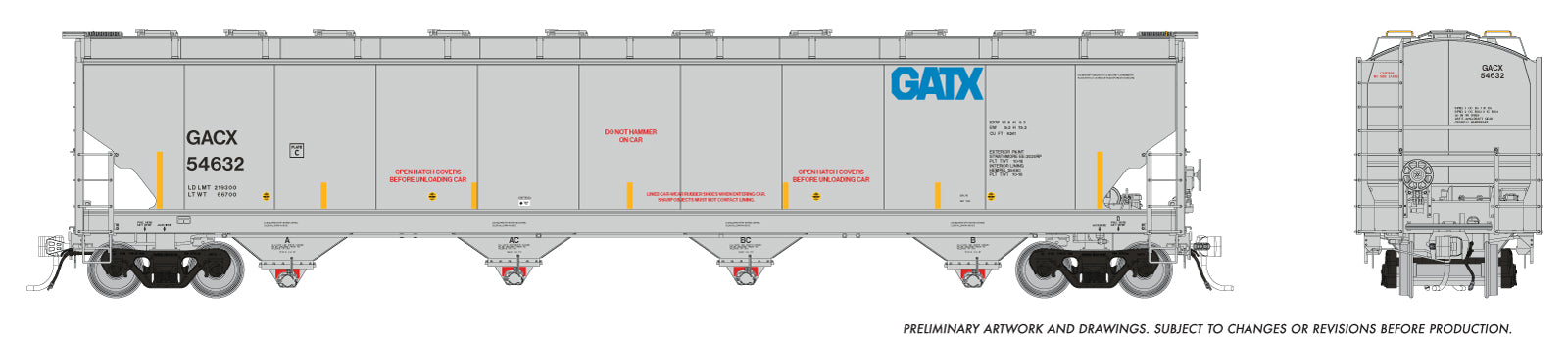 Rapido HO Trinity 6241 Covered Hopper: GACX - : Single Car