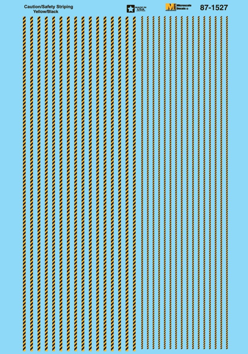 Microscale 60 - 1527 N Scale Caution/Safety Striping Yellow/Black Waterslide Decals - Oakville Model Trains Depot
