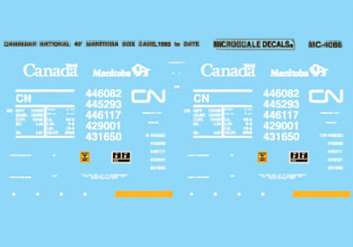 Microscale 60 - 4086 N Scale Canadian National Manitoba 40' Box Car (1985) Waterslide Decals - Oakville Model Trains Depot
