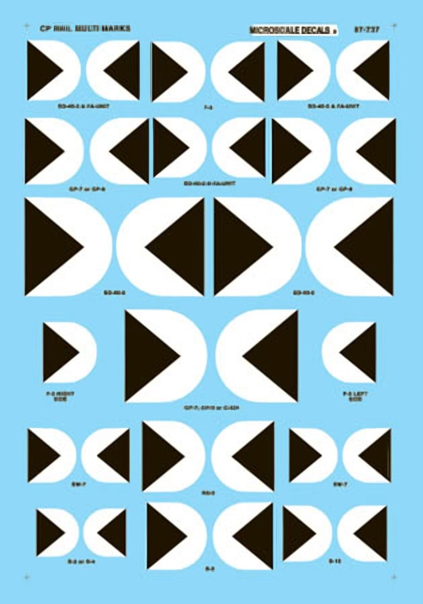 Microscale 87 - 737 HO Scale CP Rail Diesel Multimark Logos (1969 - 1995) Waterslide Decals - Oakville Model Trains Depot