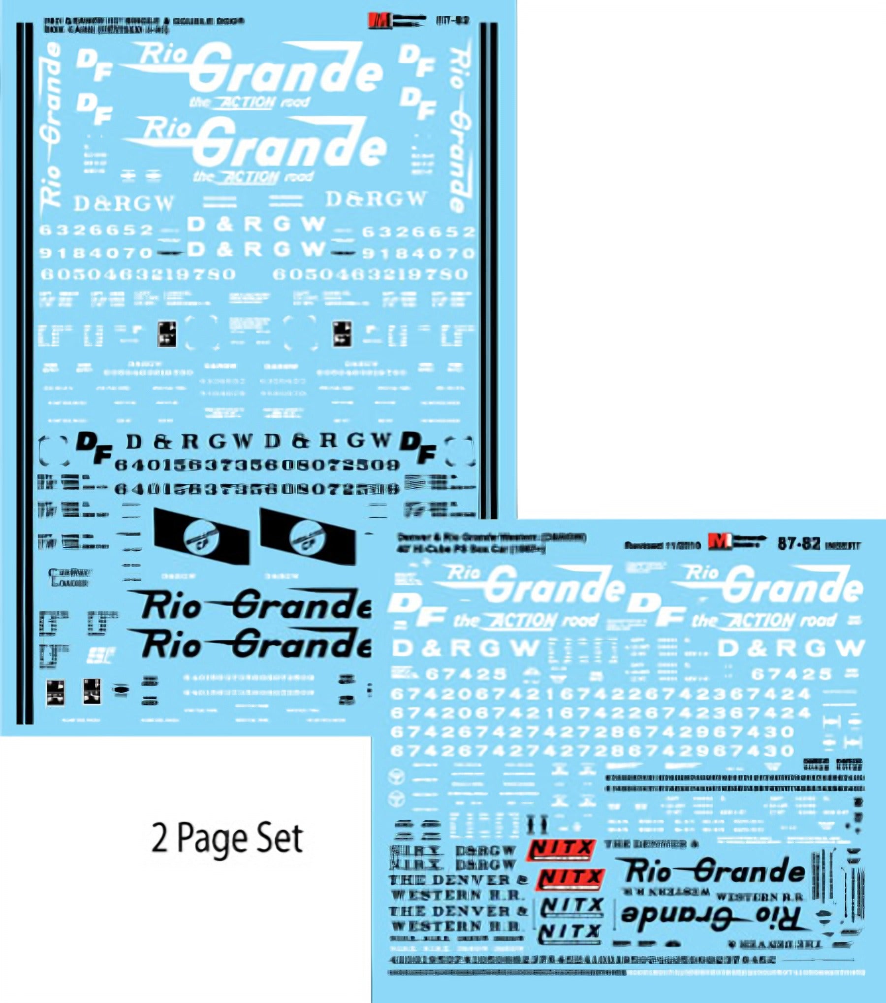 Microscale 87-82 HO Scale waterslide decal sheet