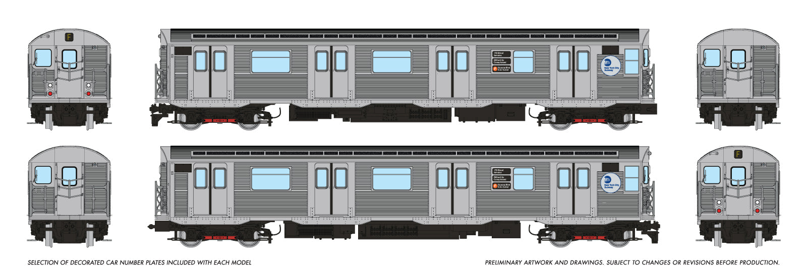 Rapido HO Budd R32 "Brightliner" (DC/DCC/Sound): MTA: F Queens Blvd/6th Ave/Culver