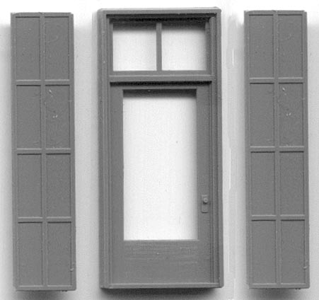 Grandt Line 5137 HO Scale 4'2" x 9'7" Single Door with Iron Shutters - pkg(2)