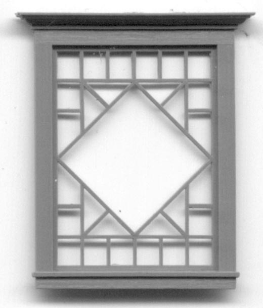 Grandt Line 5206 HO Scale Diamond Patterned Picture Window - pkg(2)