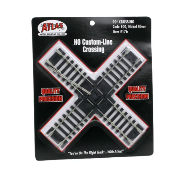 Atlas #176 Code 100 90 Degree Custom Crossing HO Nickel Silver -New