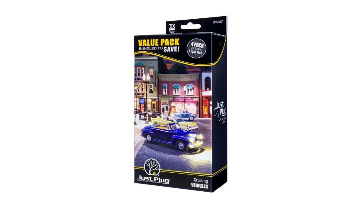Woodland Scenics JP5907 HO Scale Cruising Vehicles Value Pack Just Plug - New