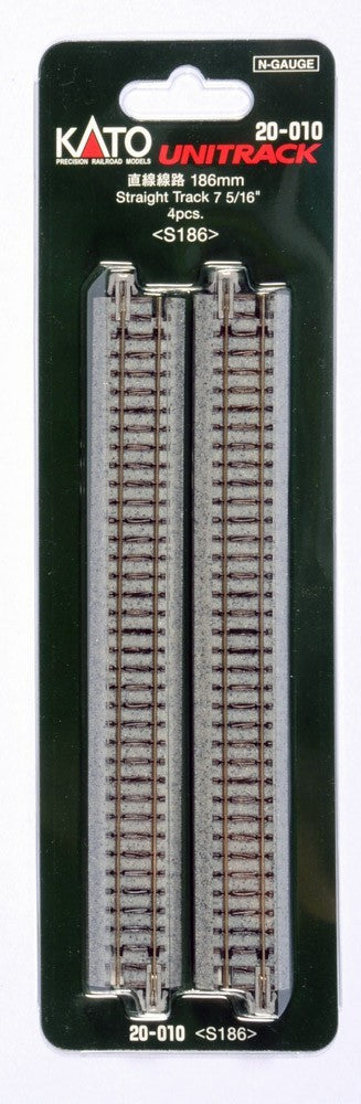 Kato 20-010 N Scale Rail Droit / Straight Track 186mm 4pcs