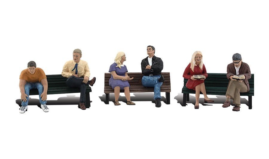 Woodland Scenics A2206 N Scale People on Benches - Oakville Model Trains Depot