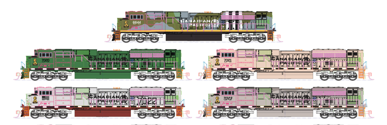 KATO 176-8542-DC N SCALE EMD SD70ACU CANADIAN PACIFIC CP 7021 Desert Tan