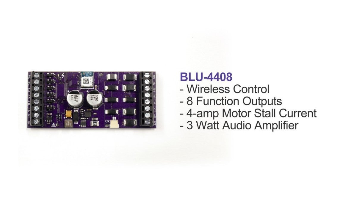 SoundTraxx 884609 BLU - 4408 Blunami 4 - Amp 8 - Function Sound Decoder for Steam - 2 (S/O/G Scale) - Oakville Model Trains Depot