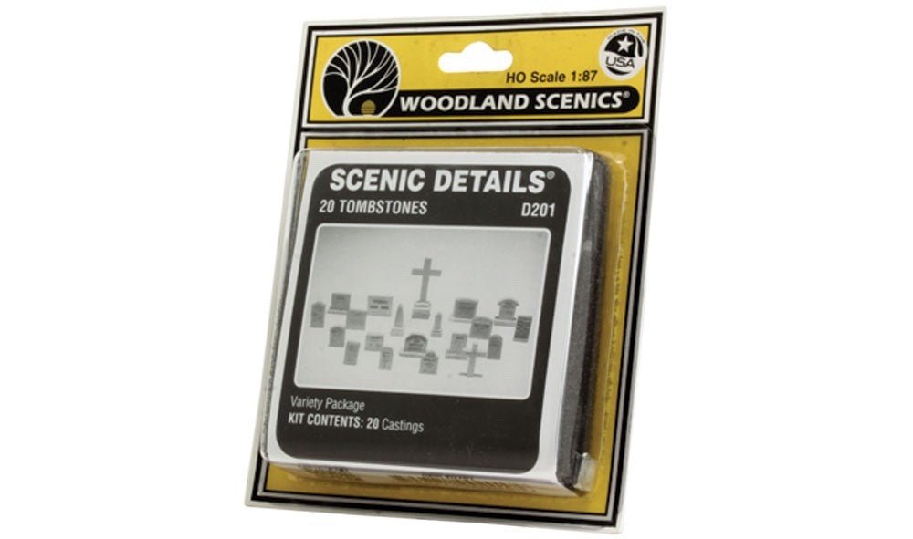 Woodland Scenics D201 HO Scale 20 Tombstones Kits - Oakville Model Trains Depot