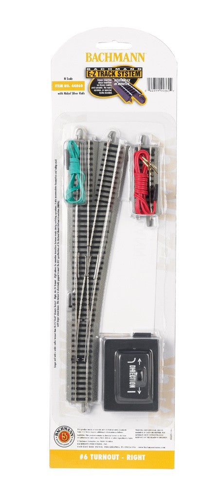 Bachmann 44860 N Scale EZ-Track RH Right Hand #6 Turnout