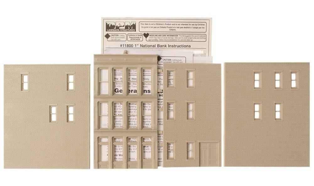 DPM 11800 HO Scale 1st National Bank Building Kit (Classical Stone Bank) - Oakville Model Trains Depot