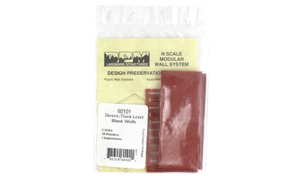 Woodland Scenics DPM 60101 N Scale Street/Dock Level Blank Wall Kit