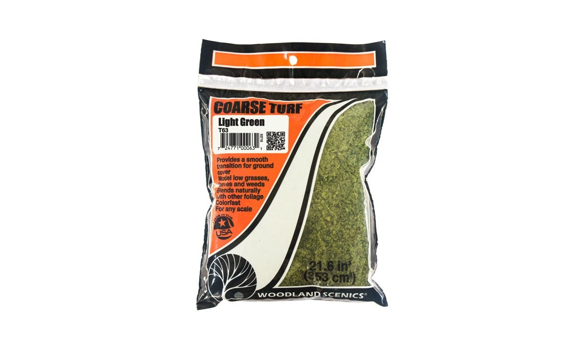 Woodland Scenics T63 Coarse Turf Light Green Bag