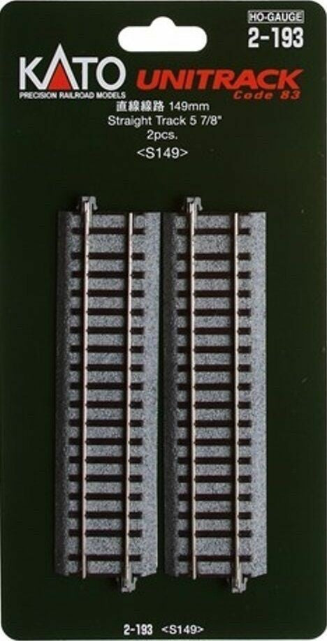 Kato 2-193 HO Scale Unitrack 149mm 5-7/8" Straight Track - 2pcs
