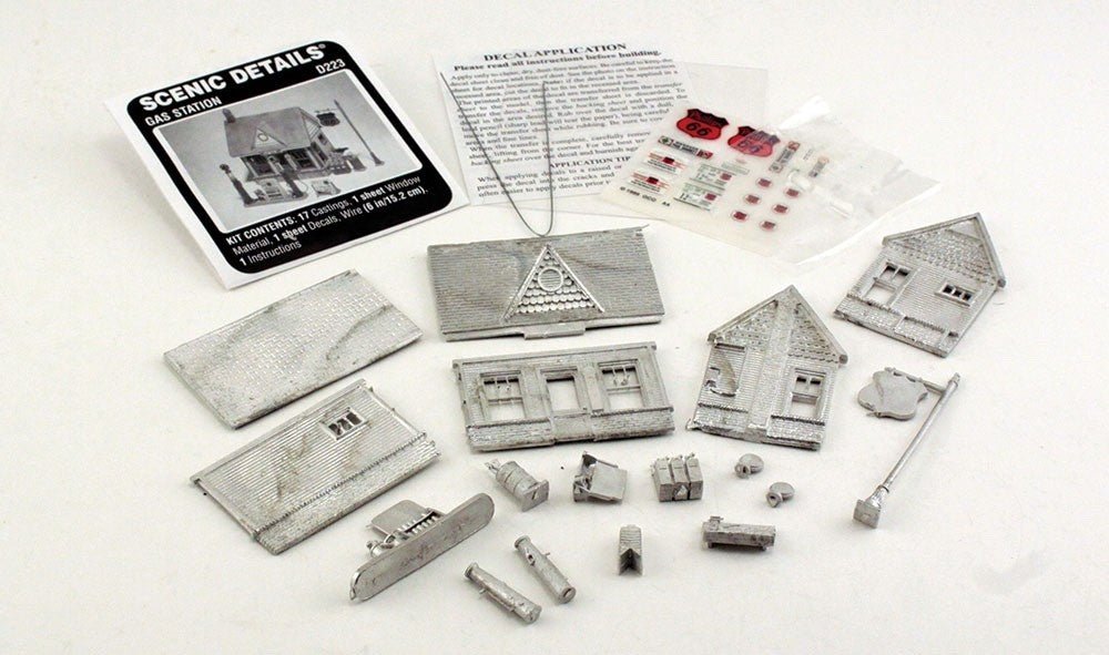 Woodland Scenics D223 HO Scale Gas Station Kit - Oakville Model Trains Depot