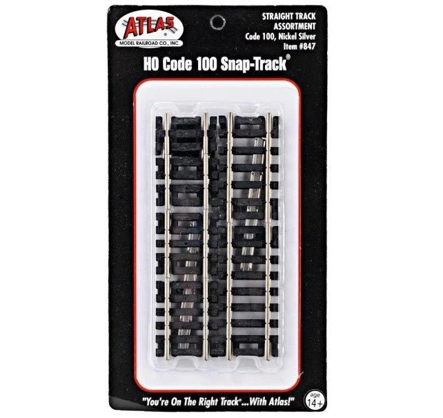 Atlas 847 HO Scale Code 100 Snap - Track Short Piece Assortment - 12 - Pack - Oakville Model Trains Depot