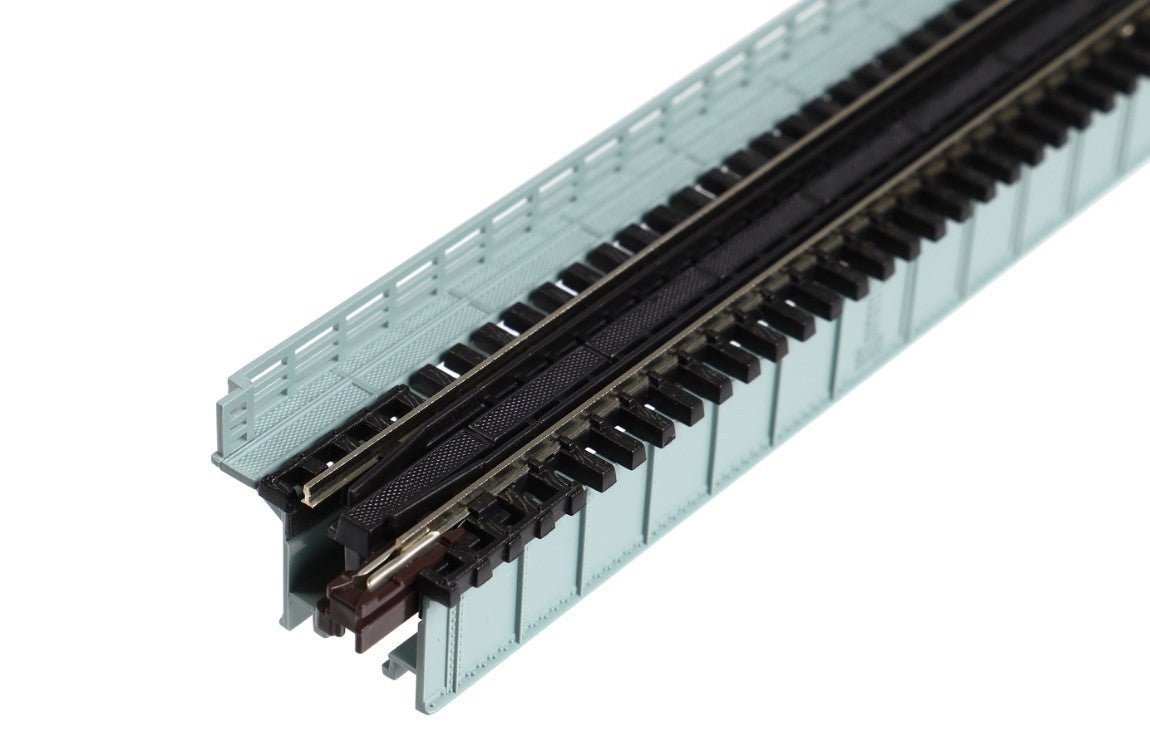 KATO 20 - 462 N Scale Unitrack 124mm (4 - 7/8") Single - Track Deck Plate Girder Bridge - Gray - Oakville Model Trains Depot