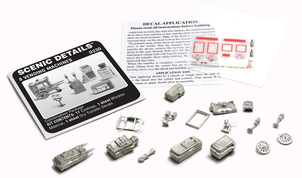 Woodland Scenics D230 HO Scale 8 Vending Machines Kit