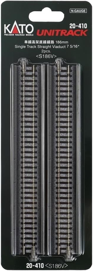 Kato 20-410 N Scale Unitrack 186mm (7 5/16") Single Track Straight Viaduct - 2pc