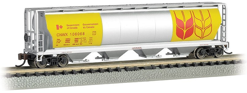 Bachmann 19184 N Scale Gov of Canada 4 Bay Cylindrical Grain Hopper #106068