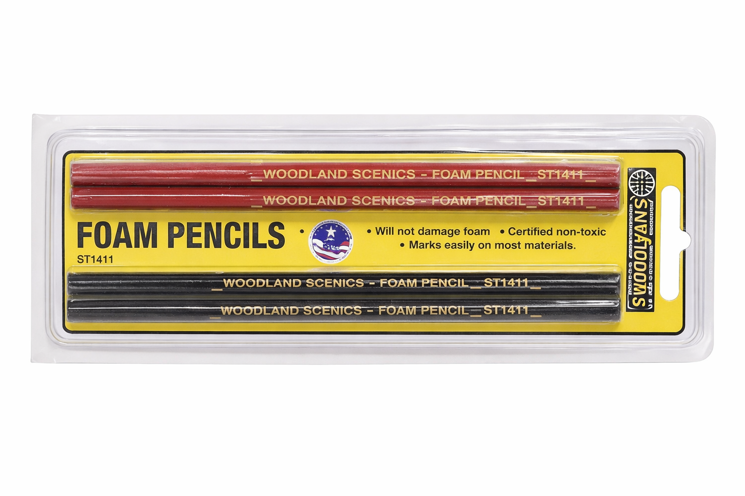 Woodland Scenics ST1431 Foam Pencils - 4/pkg