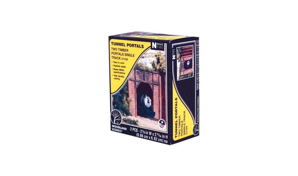 Woodland Scenics 1154 N Scale Timber Single Tunnel Portal 2pcs - Oakville Model Trains Depot